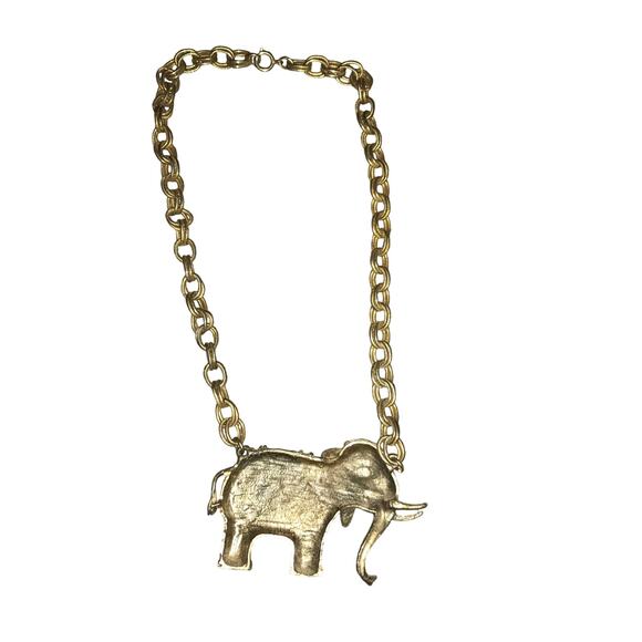 Louis Giusti Jewelry - Louis Giusti Elephant Necklace - African Tribal Vintage